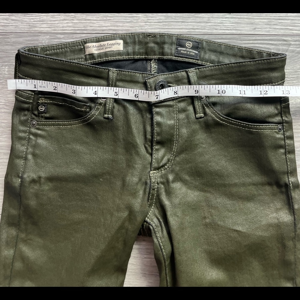 AG The Absolute Legging Extreme Skinny Jean in Olive Green Size 24R